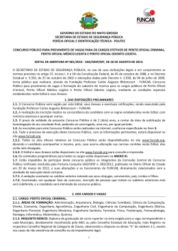 GOVERNO DO ESTADO DO MATO GROSSO SECRETARIA DE