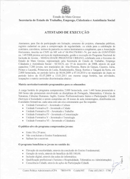 Estado de Mato Grosso Secretaria de Estado de Trabalho, Emprego