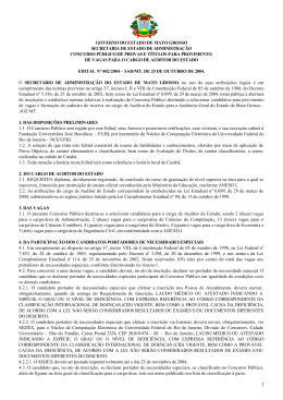 GOVERNO DO ESTADO DE MATO GROSSO SECRETARIA DE