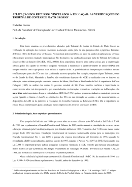 DAVIES, Nicholas. Aplica&ccedil;&atilde;o dos recursos vinculados &agrave; educa&ccedil;&atilde;o