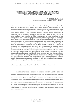 2 ORGANIZA&Ccedil;&Atilde;O CURRICULAR POR CICLOS