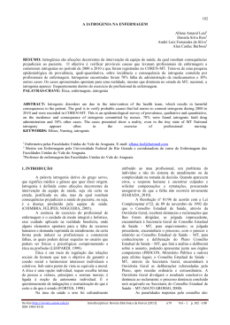 102 1. INTRODU&Ccedil;&Atilde;O A palavra iatrogenia deriva do grego