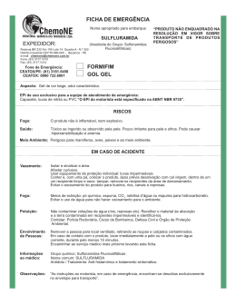 Ficha de Emerg&ecirc;ncia do FORMIFIM