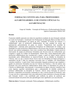forma&ccedil;&atilde;o continuada para professores alfabetizadores