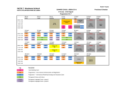 SUMMER SCHOOL LISBON 2014 Provisional Schedule 31st July