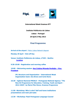 Final Programme - Instituto Polit&eacute;cnico de Lisboa
