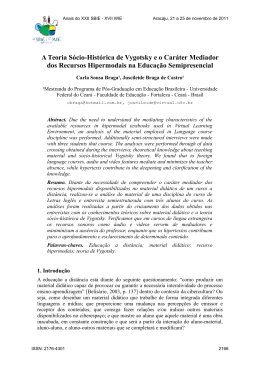 A Teoria Sócio-Histórica de Vygotsky e o Caráter Mediador dos