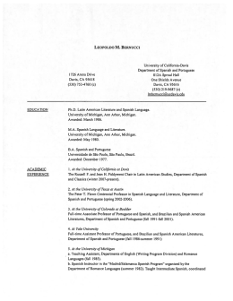 LEOPOLDO M. BERNUCCI University of Califomia