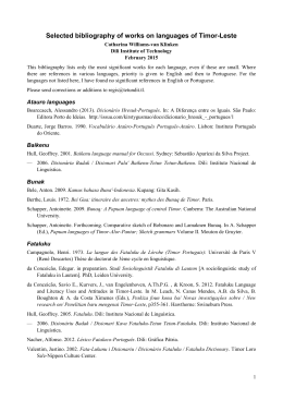 Selected bibliography of works on languages of Timor