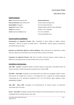CV_Jo&atilde;o Silva_P - Instituto Superior de Agronomia
