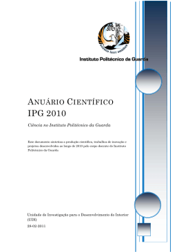 Anuário Científico do Instituto Politécnico da Guarda de 2010