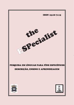 Volume 36 n.1 - III Congresso de L&iacute;nguas para Fins Espec&iacute;ficos