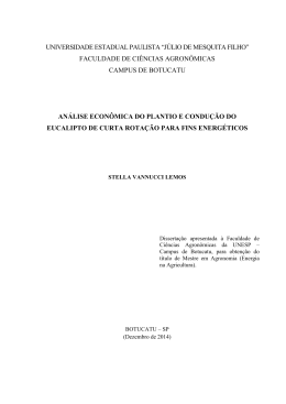 An&aacute;lise econ&ocirc;mica do plantio e condu&ccedil;&atilde;o do eucalipto de curta