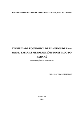 Viabilidade econ&ocirc;mica de plantios de Pinus taeda L. em duas