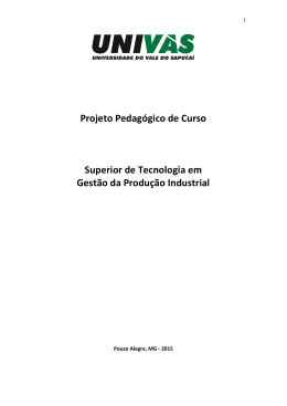 Projeto Pedagógico de Curso Superior de Tecnologia em