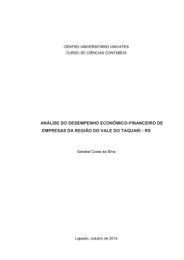 an&aacute;lise do desempenho econ&ocirc;mico-financeiro de