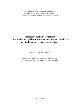 Liberdades Reais no Trabalho - Universidade Federal Fluminense