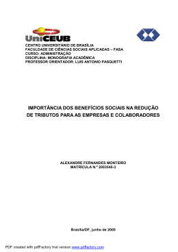 import&acirc;ncia dos benef&iacute;cios sociais na redu&ccedil;&atilde;o de