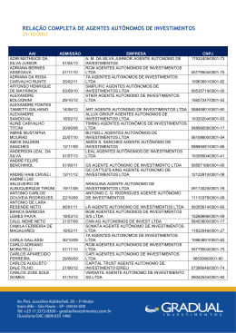 relação completa de agentes autônomos de investimentos