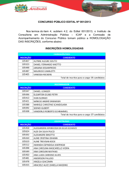 homologa&ccedil;&atilde;o das inscri&ccedil;&otilde;es