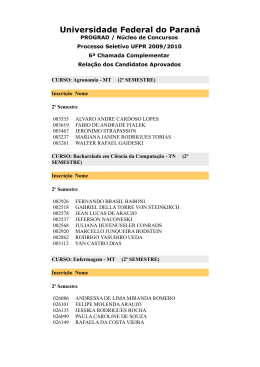 6&ordf; Chamada Complementar