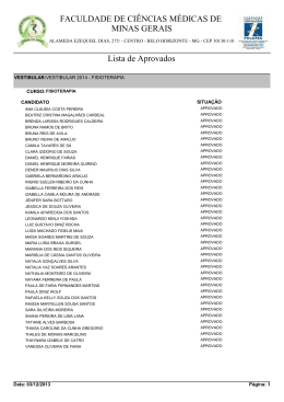 Lista de Aprovados - Ciências Médicas de Minas Gerais