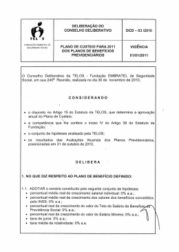 DELIBERAÇÃO Do coNsELHo DELIBERATIVo DCD - 03/2010