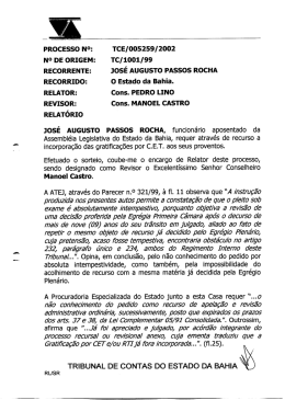 RECORRENTE: JOsÉ AuGusTO PAssOs ROcHA