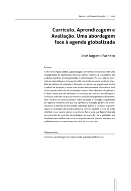 Currículo, Aprendizagem e Avaliação. Uma abordagem face à