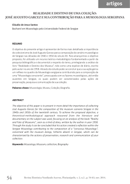 Artigo 3 (Realidade e Destino de uma Cole&ccedil;&atilde;o)