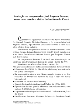Sauda&ccedil;&atilde;o ao companheiro Jos&eacute; Augusto Bezerra,