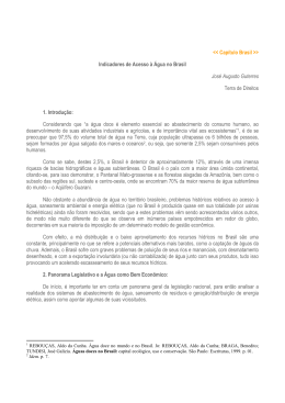 > Indicadores de Acesso &agrave; &Aacute;gua no Brasil