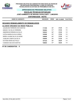 2&ordm; Remanejamento