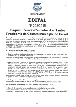 EDITAL - Câmara Municipal do Seixal