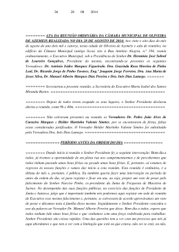 Reunião Câmara n.º 26 - 28.08.2014