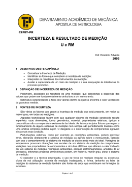 Incerteza e resultado de medi&ccedil;&atilde;o