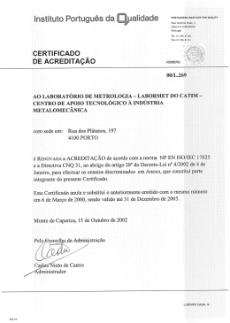 PORTUGUESE INSTITUTE` FOR QUALiTY Rua António