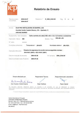 I&Ecirc;p Relat&oacute;rio de Ensaio