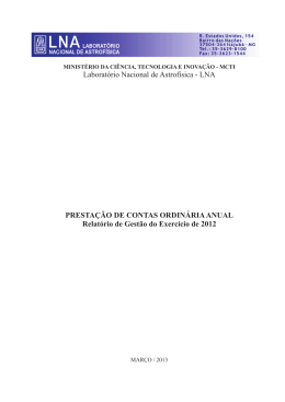 Relatório Anual - 2012 - Laboratório Nacional de Astrofísica