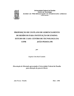 proposição de um plano de gerenciamento de resíduos para