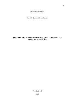 efeito da laserterapia de baixa intensidade na osseointegra&ccedil;&atilde;o