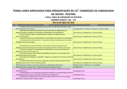 temas livres aprovados para apresentação no 32 congresso