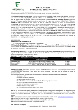 edital 01/2015 1&ordm; processo seletivo 2015