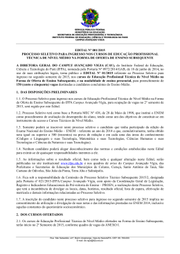 edital n&ordm; 001/2015 processo seletivo para ingresso nos cursos de