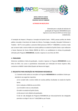 altera&ccedil;&atilde;o edital fapes 15/2014