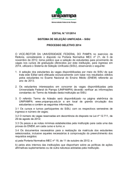 EDITAL N.&ordm; 01/2014 SISTEMA DE SELE&Ccedil;&Atilde;O