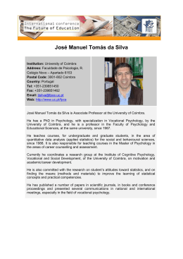 Jos&eacute; Manuel Tom&aacute;s da Silva - Pixel International Conferences