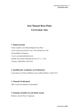 Jos&eacute; Manuel Rosa Pinto Curriculum vitae