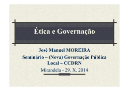 Ética e Governação, José Manuel Moreira, Universidade - CCDR-N