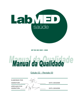MANUAL DA QUALIDADE LABMED CENTER E02R00